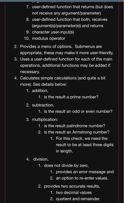Solved Write a functional C program that meets the | Chegg.com