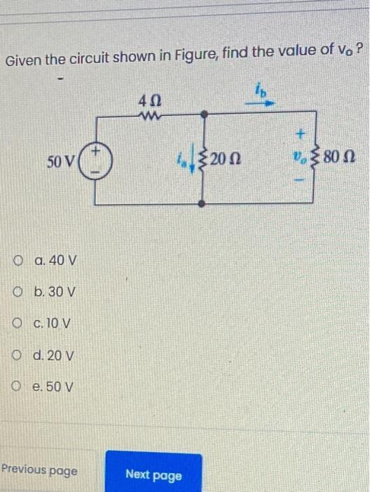Solved Given the circuit shown in Figure, find the value of | Chegg.com
