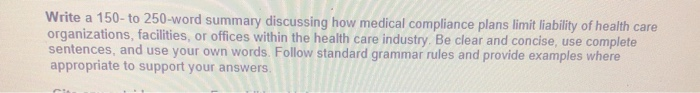 Solved Write a 150- to 250-word summary discussing how | Chegg.com