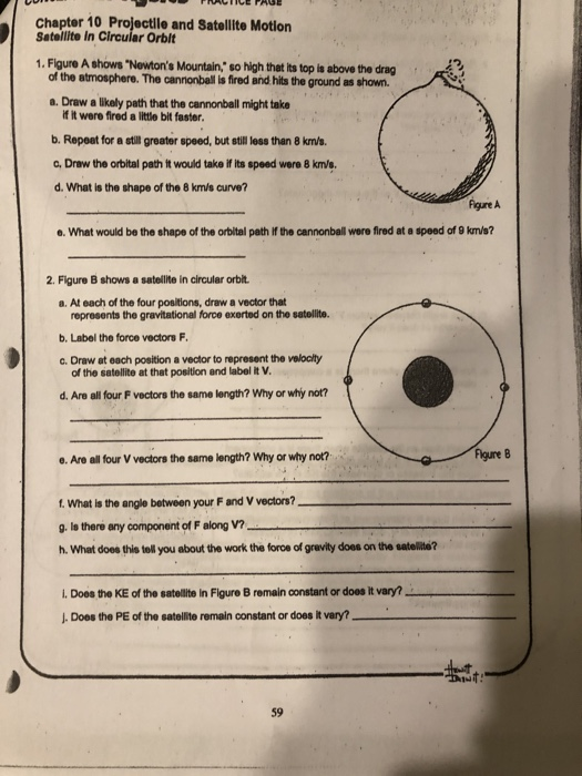 Solved O PRACTICE PAGE Chapter 10 Projectile and Satellite | Chegg.com