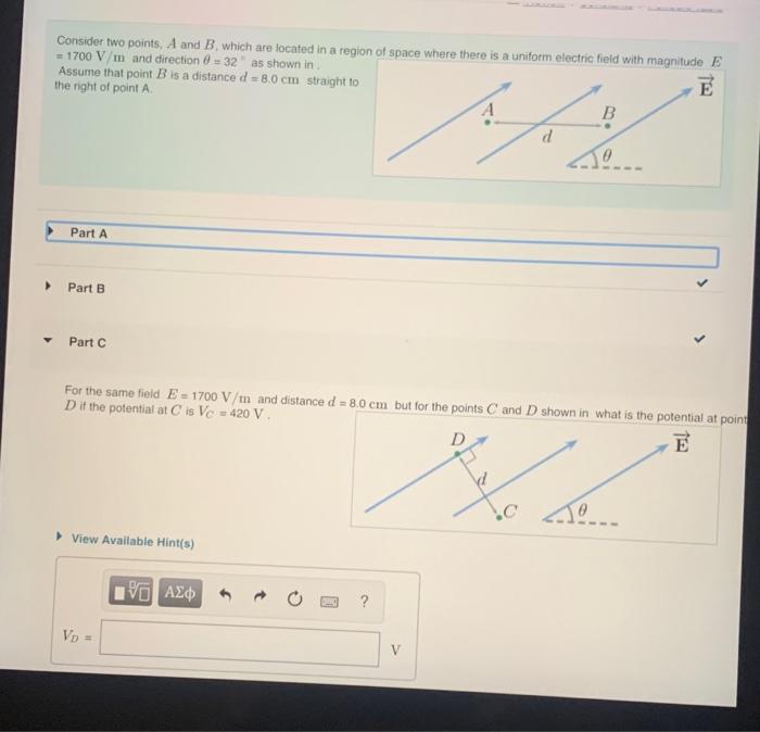 Solved Consider two points, A and B which are located in a | Chegg.com