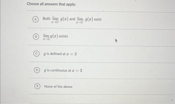 Solved Function g is graphed. Select all correct statements | Chegg.com