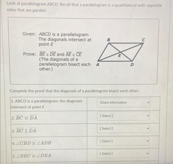 Solved Look at parallelogram ABCD. Recall that a Chegg