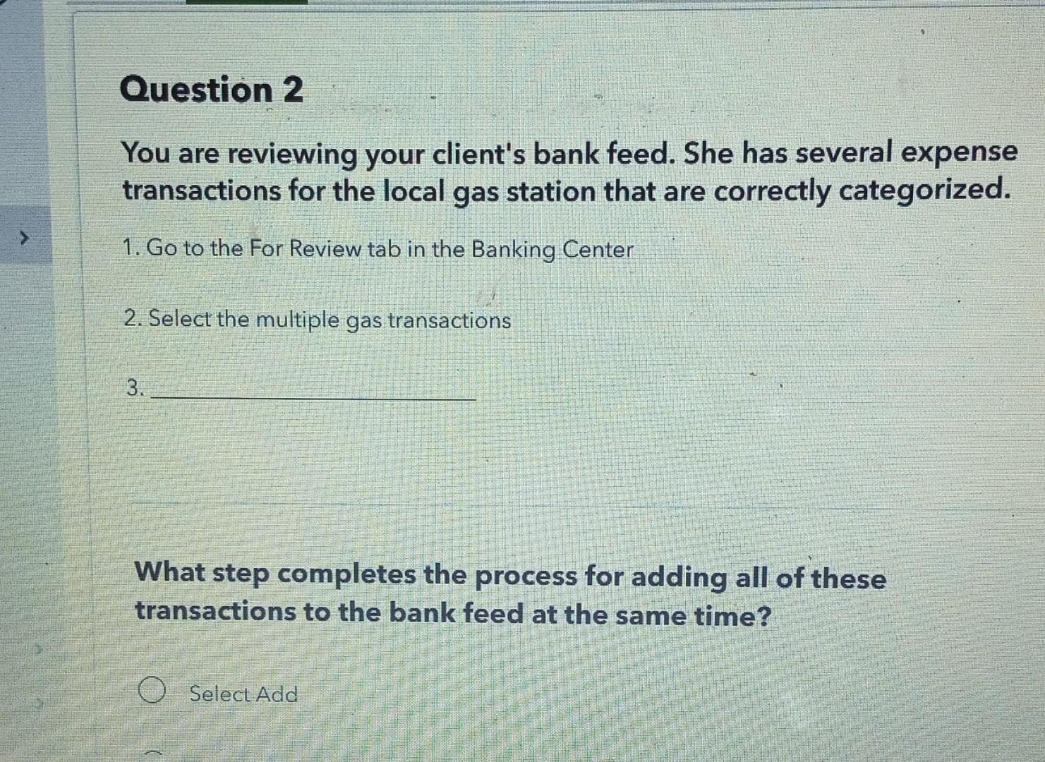 from the for review tab in the banking center