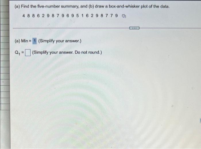 Solved (a) Find the five-number summary, and (b) draw a | Chegg.com