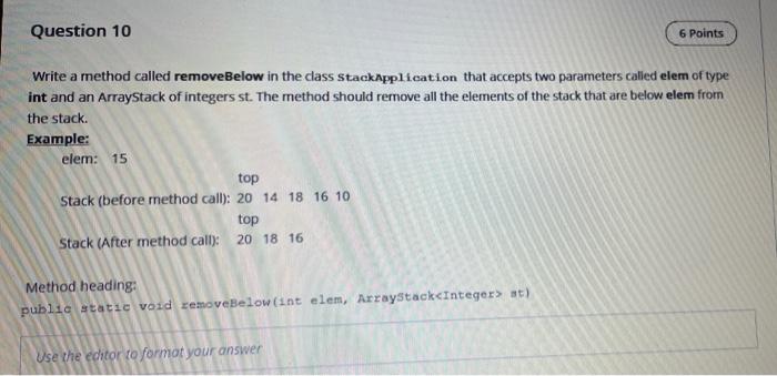 Solved Question 10 6 Points Write a method called | Chegg.com