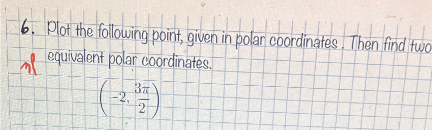 Solved Plot the following point, given in polar coordinates. | Chegg.com