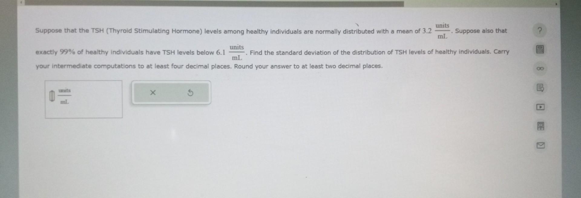 solved-suppose-that-the-tsh-thyroid-stimulating-hormone-chegg