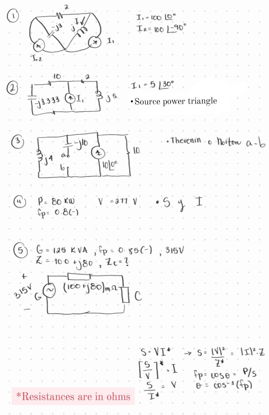 Solved Solve The Following Alternating Current Circuits. Put | Chegg.com