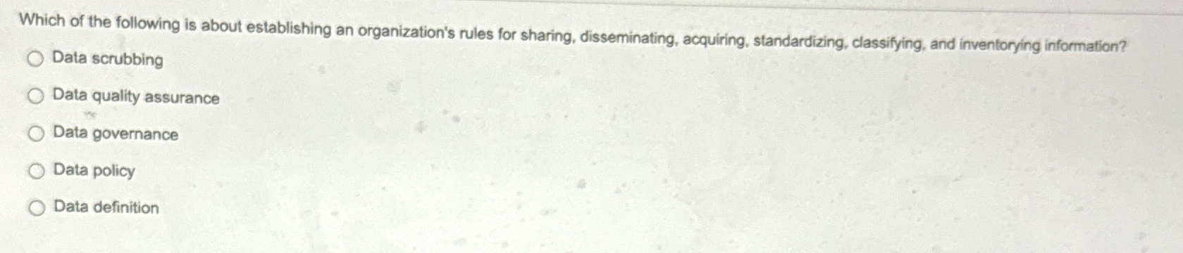 Solved Which of the following is about establishing an | Chegg.com