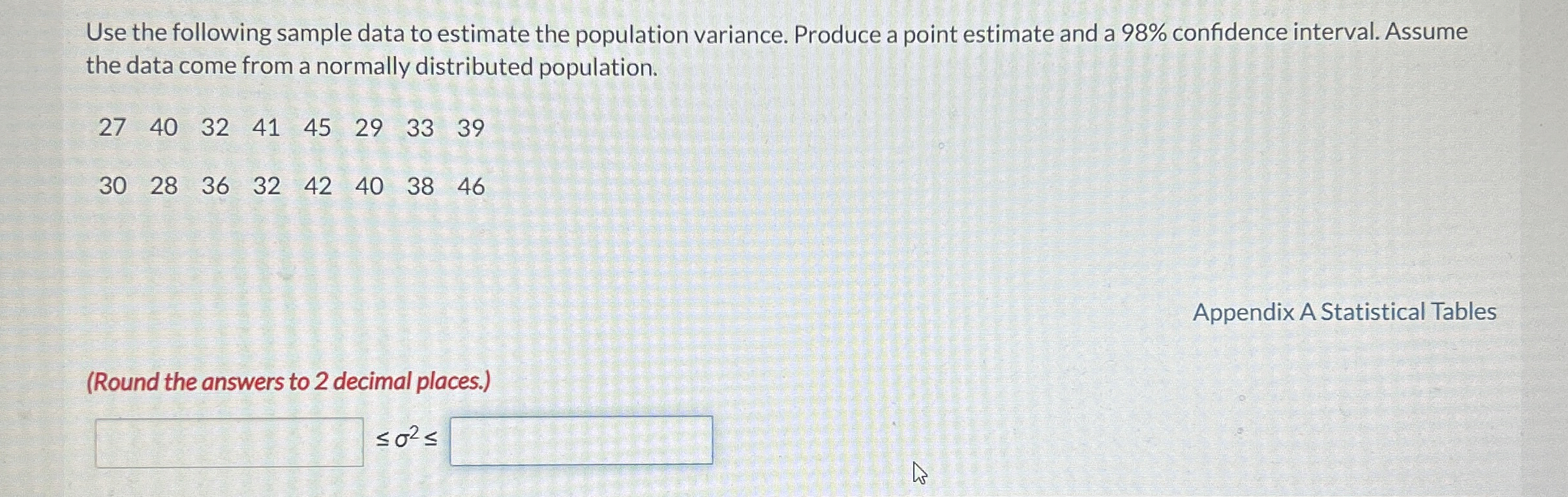 Solved Use the following sample data to estimate the | Chegg.com