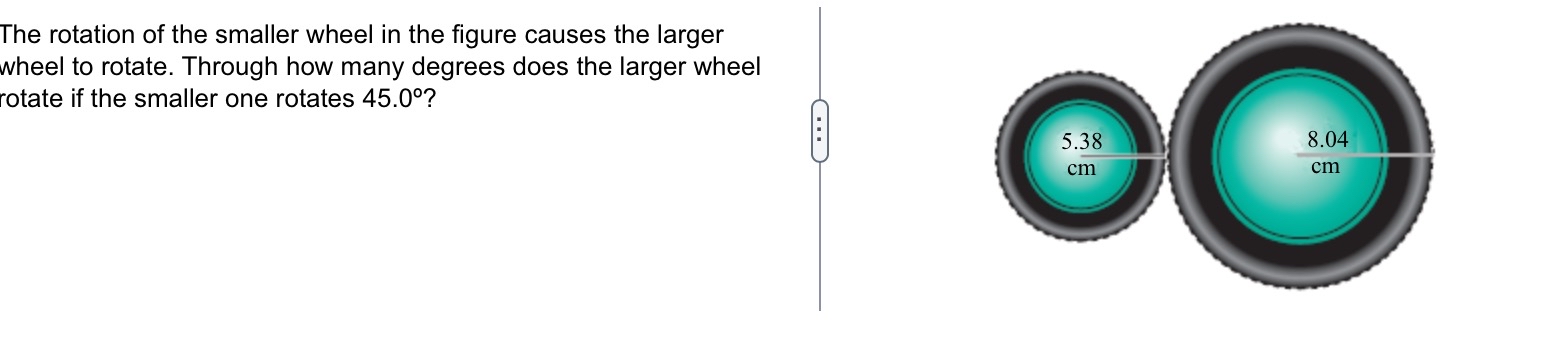 Solved The rotation of the smaller wheel in the figure | Chegg.com