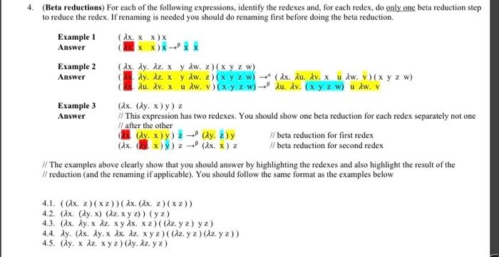 Solved 4 Beta Reductions For Each Of The Following Exp Chegg Com