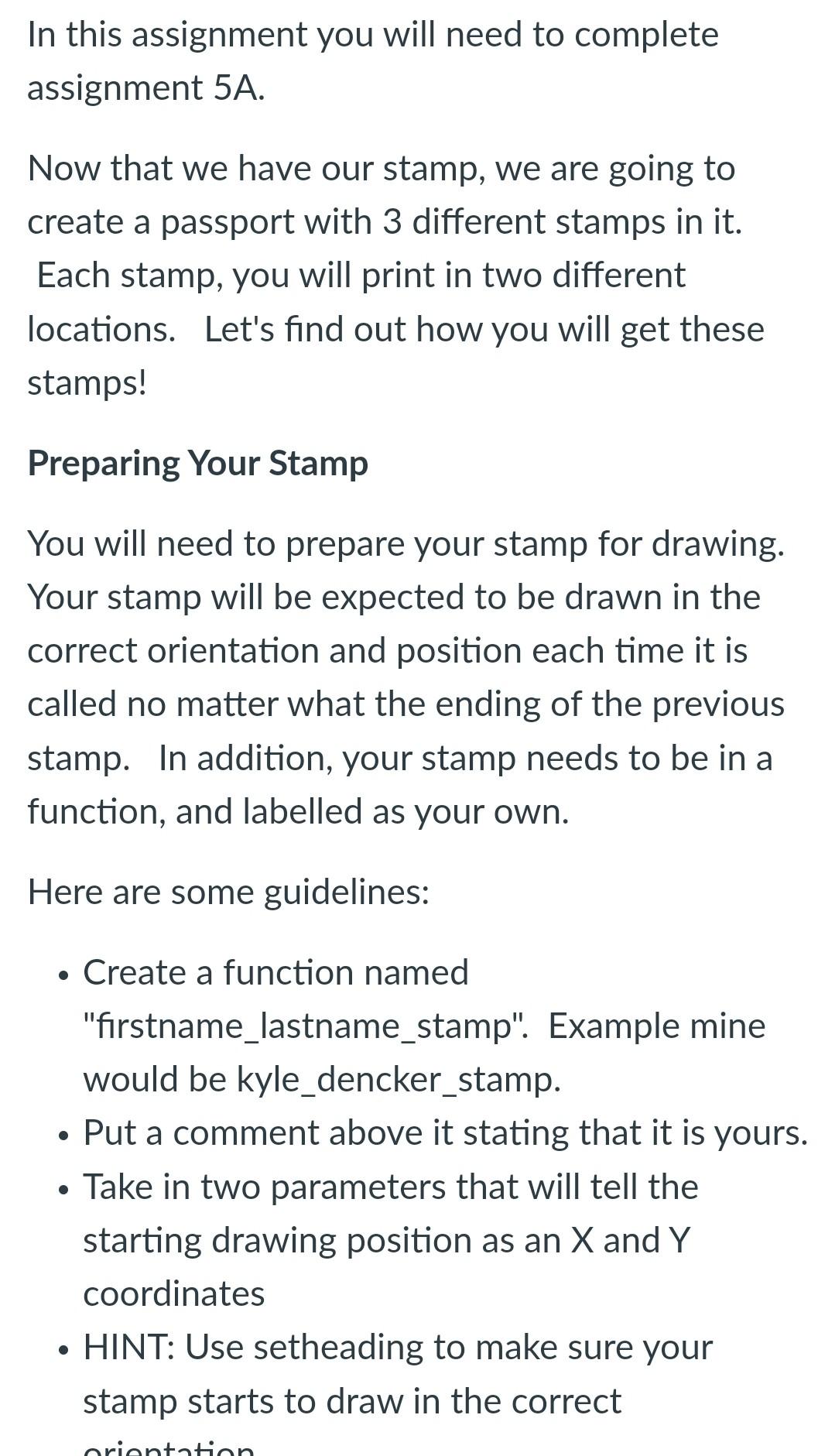 Solved intro to python class go simple I have my stamp I'll | Chegg.com