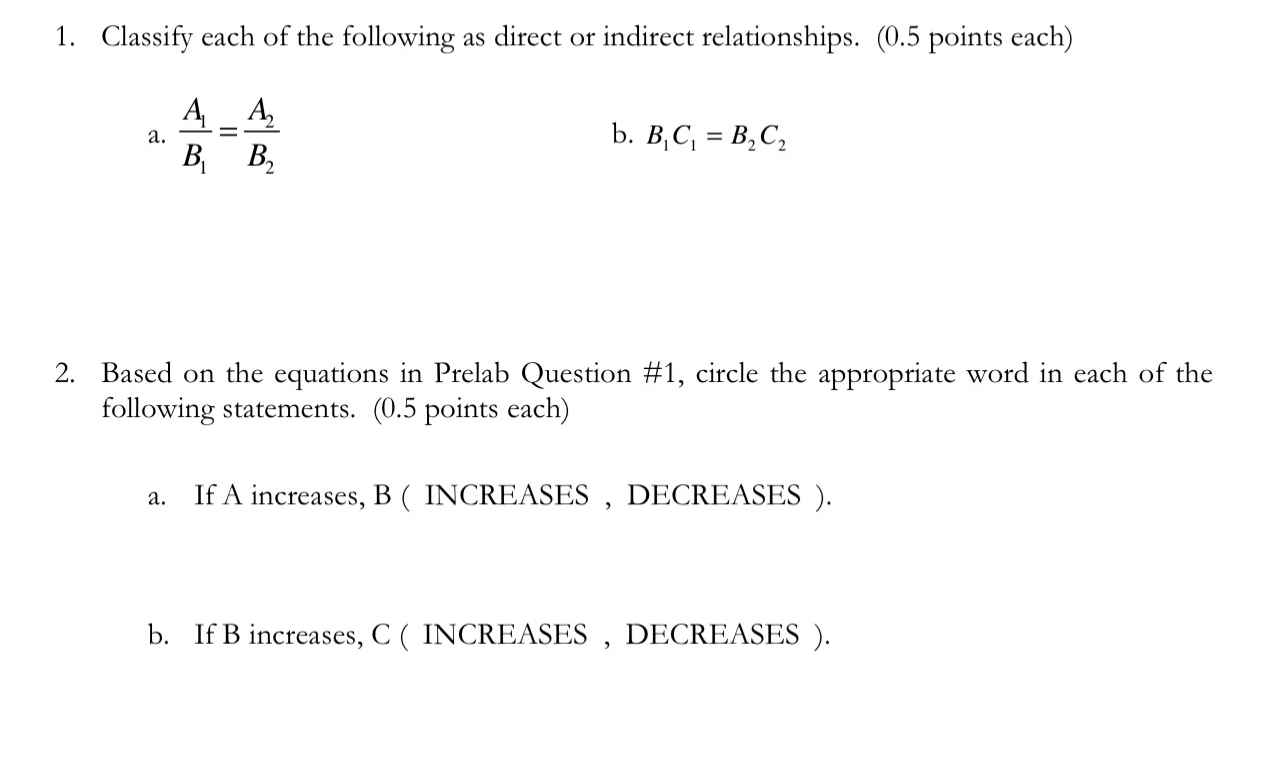 Solved Classify each of the following as direct or indirect | Chegg.com