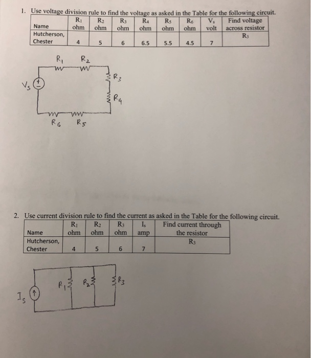 Solved 1. Use voltage division rule to find the voltage as | Chegg.com