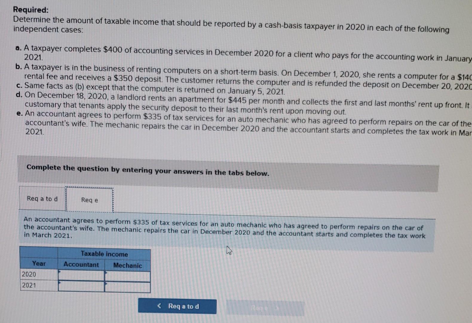 Solved Required: Determine The Amount Of Taxable Income That | Chegg.com