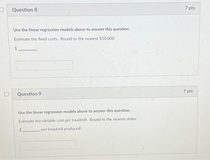 Solved Use the linear regression models above to answer this | Chegg.com