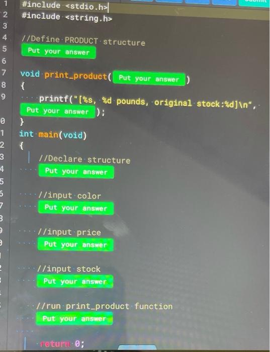 Solved Define the PRODUCT structure as follows, and write a | Chegg.com