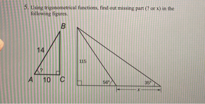 Solved 5. Using Trigonometrical Functions, Find Out Missing | Chegg.com