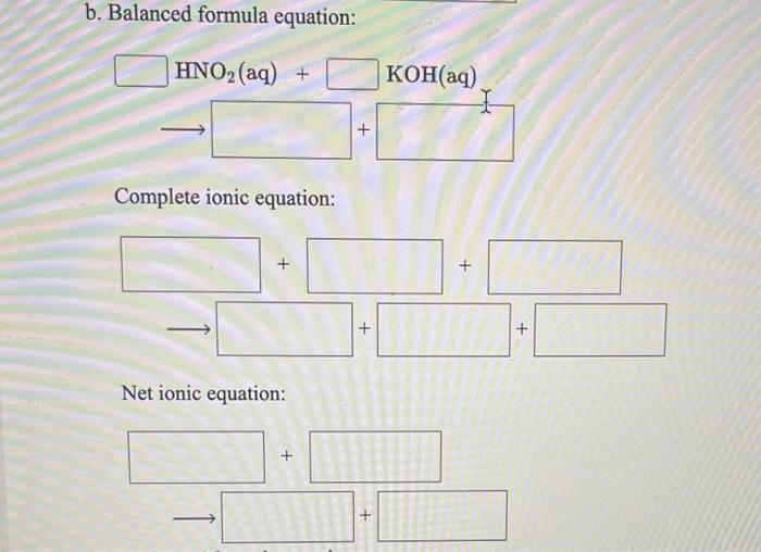 Solved Write the balanced formula, complete ionic, and net | Chegg.com
