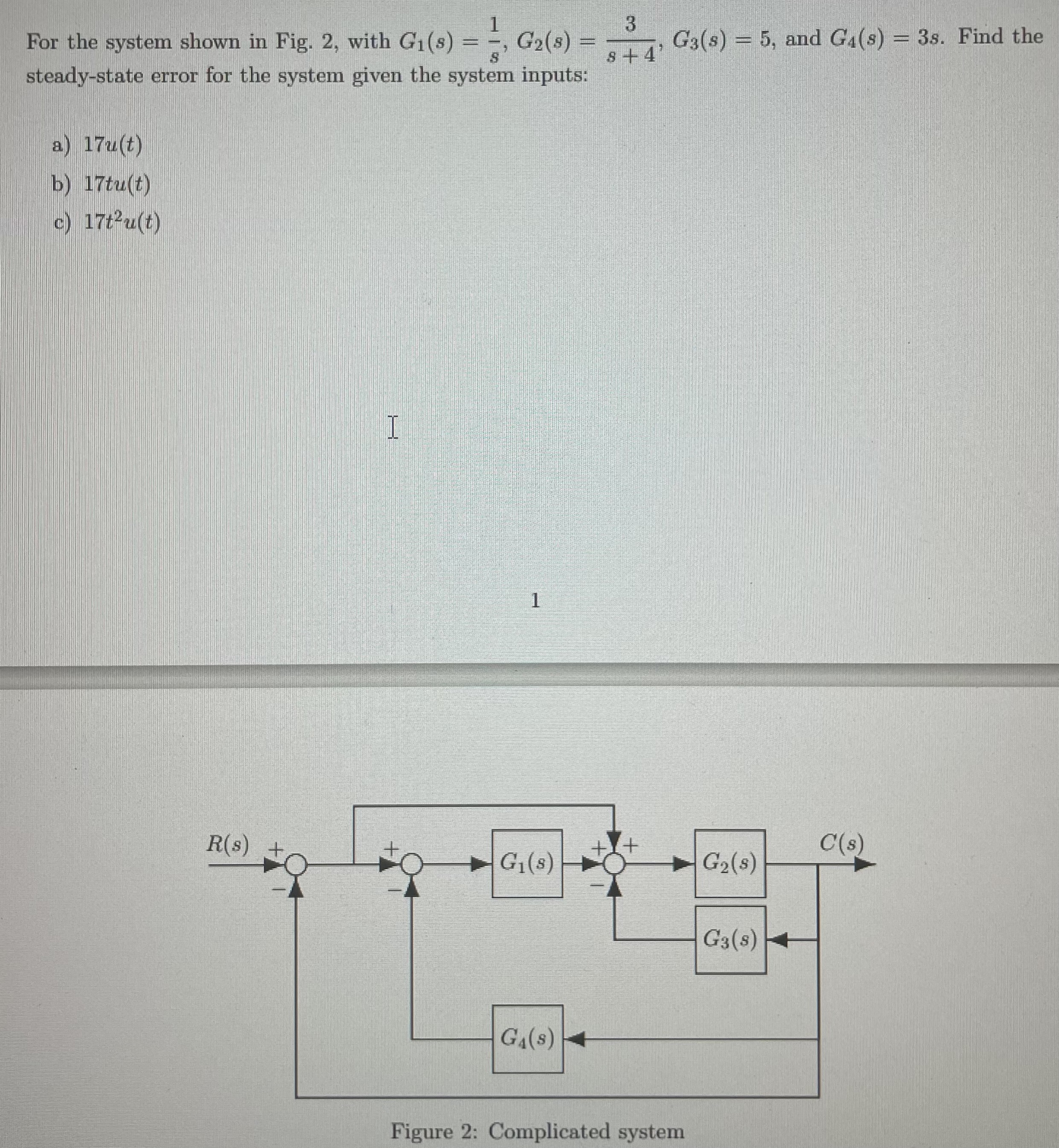 Solved For the system shown in Fig. 2, ﻿with | Chegg.com