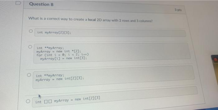 Solved D Question 5 3 pts Which of the following is NOT a | Chegg.com