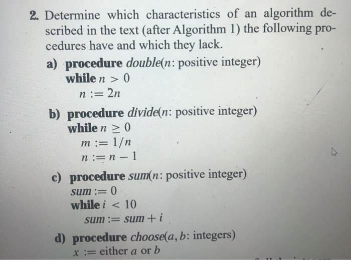 solved-2-determine-which-characteristics-of-an-algorithm-chegg