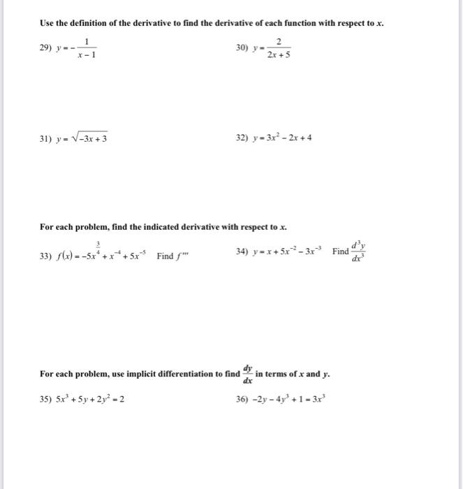 Solved Use the definition of the derivative to find the | Chegg.com