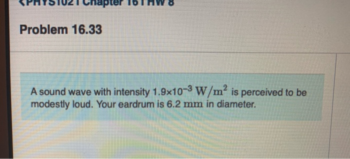 Solved POSTU21 Chapter 16 1W 8 Problem 16.33 A sound wave | Chegg.com