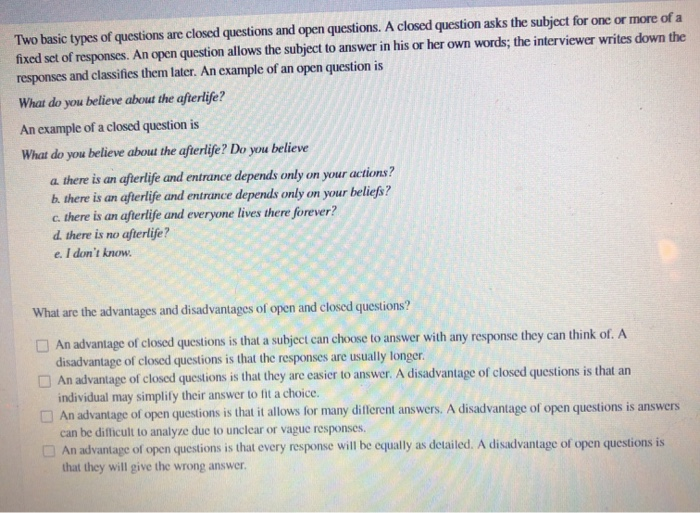 Give 5 Examples Of Closed Questions