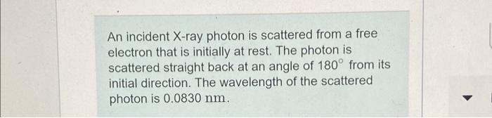 Solved An incident X-ray photon is scattered from a free | Chegg.com