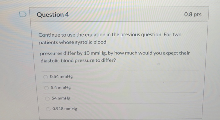 Solved ġ = 9.18 + 0.54x. Question 4 0.8 pts Continue to | Chegg.com