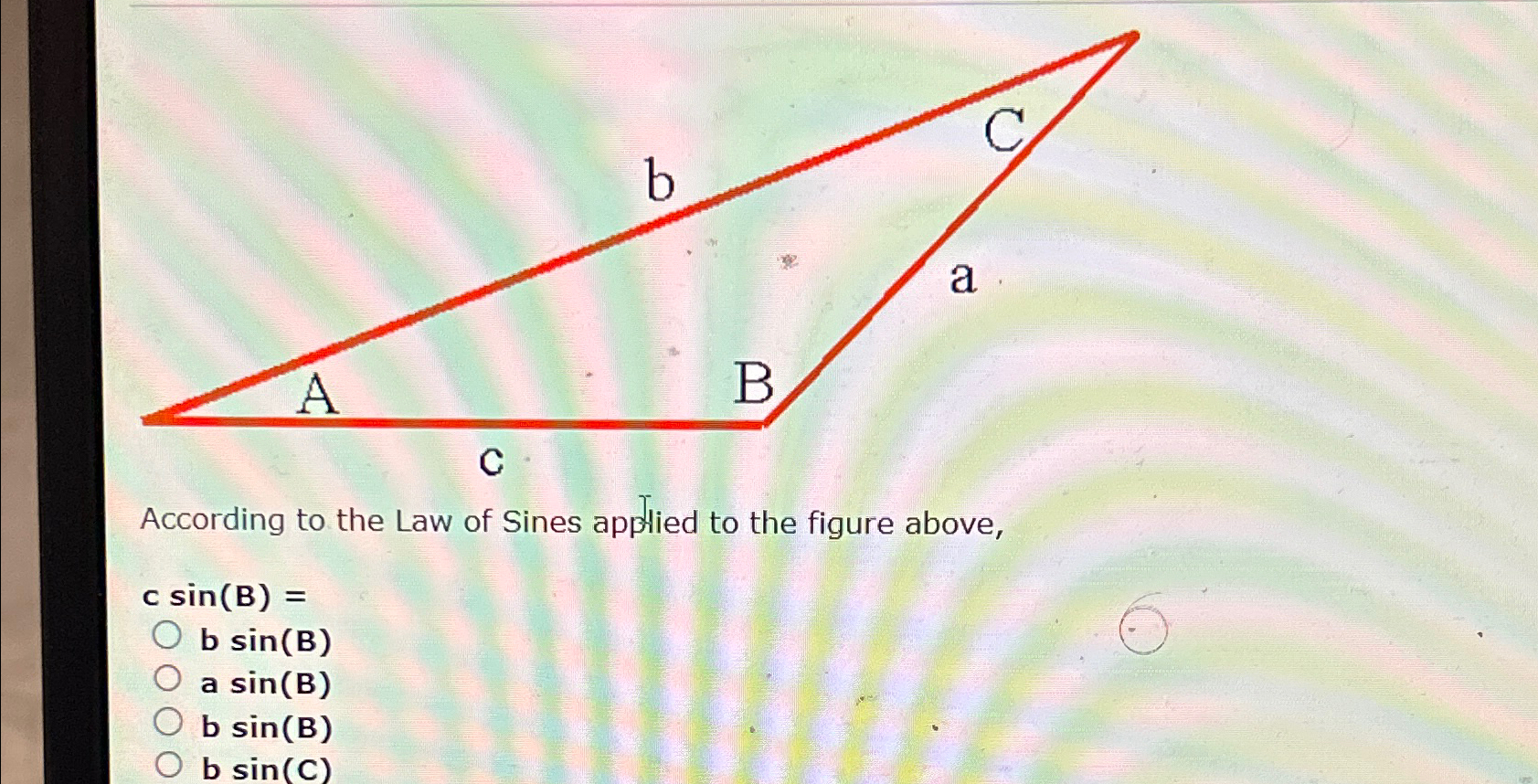 Solved According to the Law of Sines applied to the figure | Chegg.com
