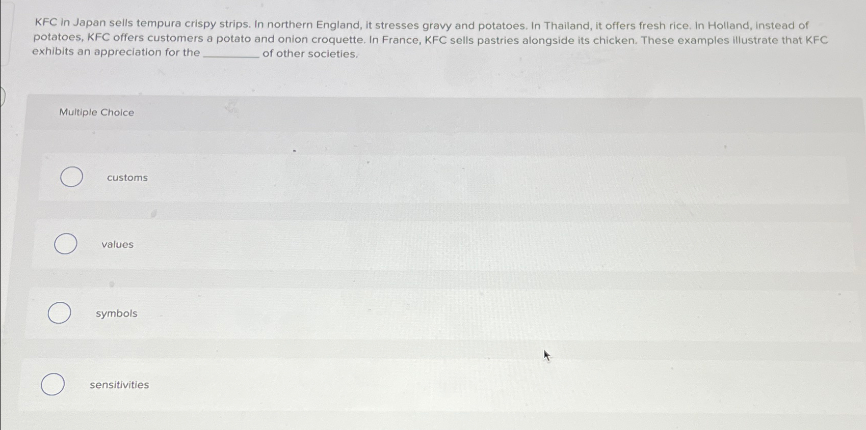 Solved KFC in Japan sells tempura crispy strips. In northern