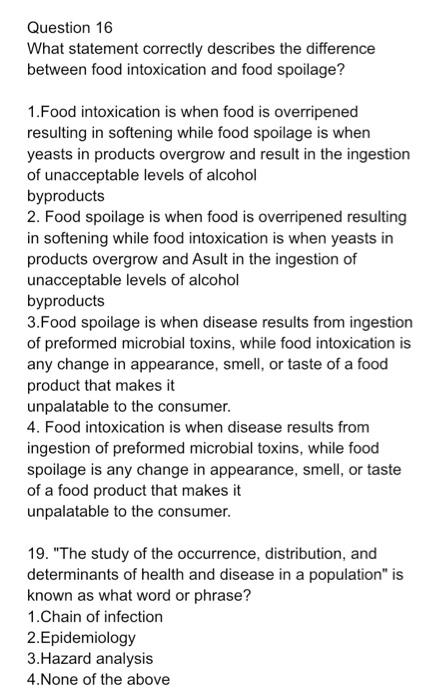 Solved Question 16 What statement correctly describes the | Chegg.com