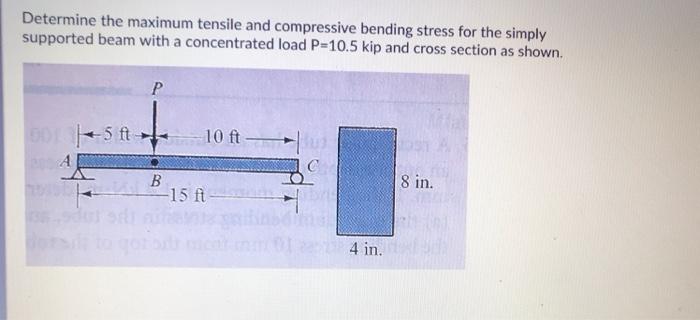 Solved Determine the maximum tensile and compressive bending | Chegg.com