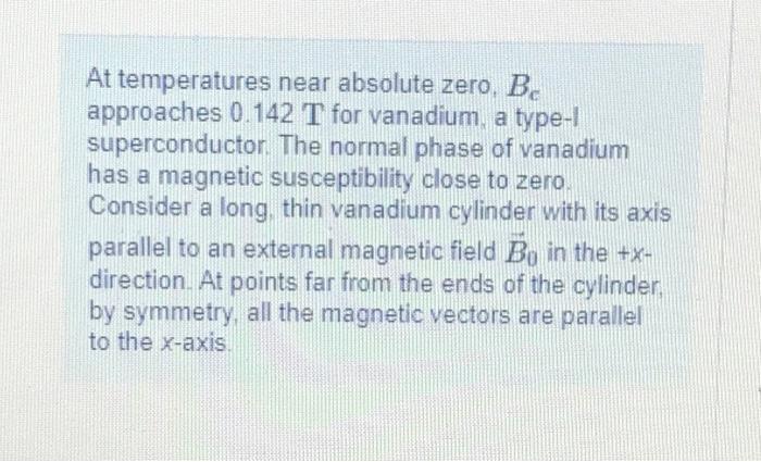 Solved At temperatures near absolute zero, Bc approaches | Chegg.com