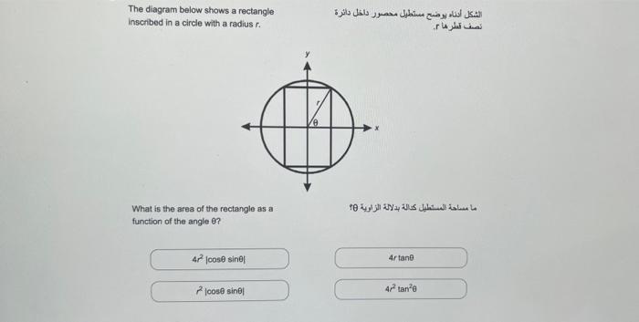 Solved The diagram below shows a rectangle Inscribed in a | Chegg.com