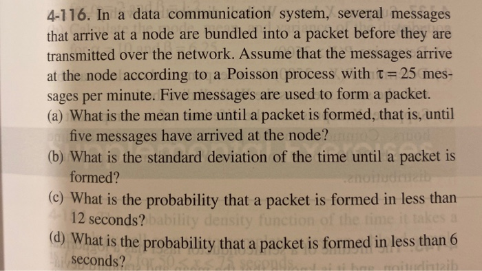 Solved 4-116. In a data communication system, several | Chegg.com