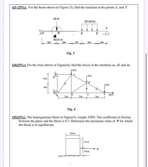 Solved 03 (25%): For the beam shown in Figure (3), find the | Chegg.com