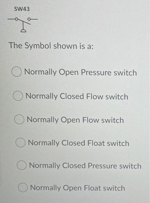 Solved SW43 Ta The Symbol shown is a Normally Closed Float