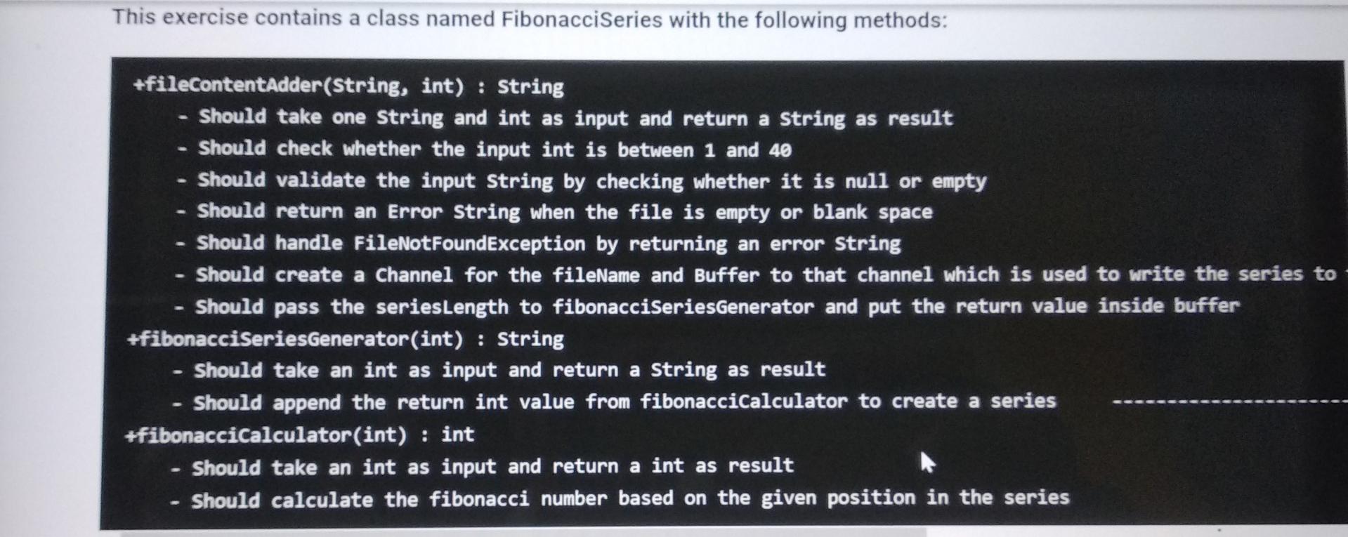 Solved Exercise - File NIO Problem Statement: Generate | Chegg.com