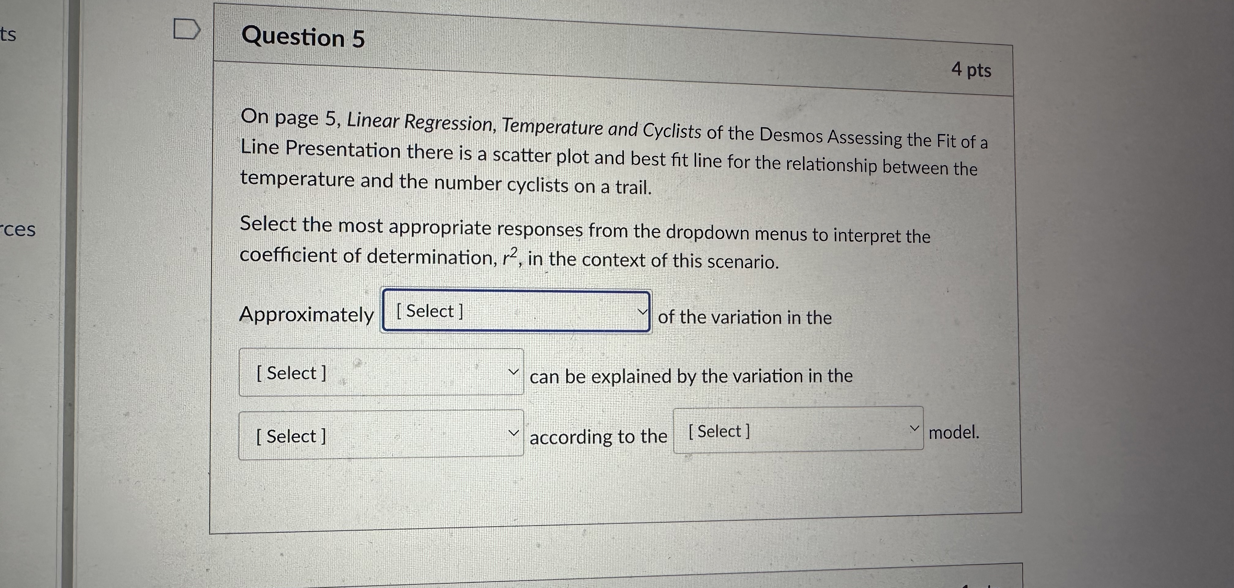 Solved Question 54 ﻿ptson Page 5, ﻿linear Regression, 