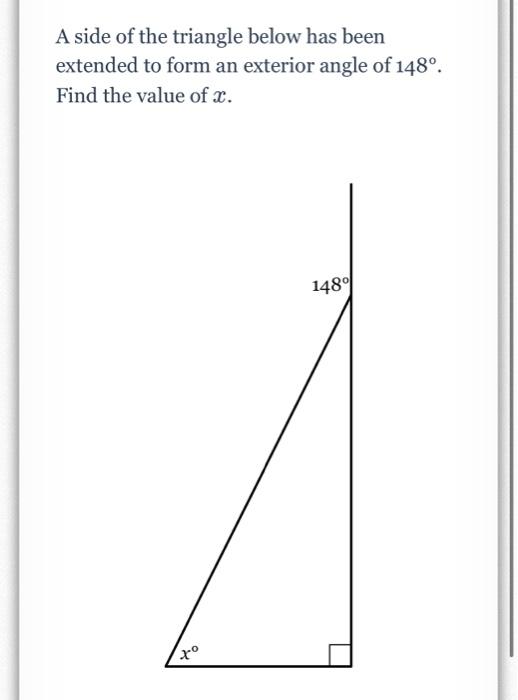 Solved A side of the triangle below has been extended to