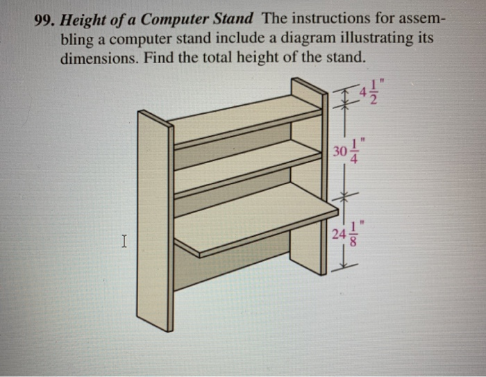 Solved 99. Height of a Computer Stand The instructions for | Chegg.com