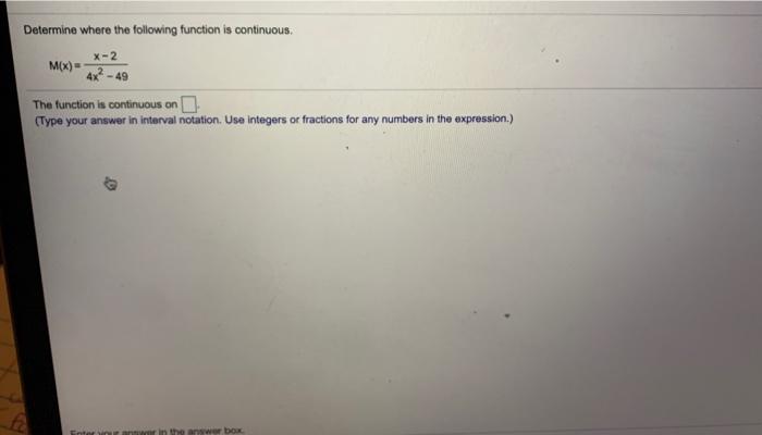Solved Determine where the following function is continuous | Chegg.com