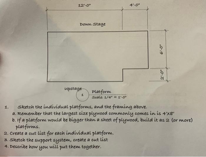 (2) Stair, side Scale: ±2∗=1−0∗ 1. Sletch the framing | Chegg.com