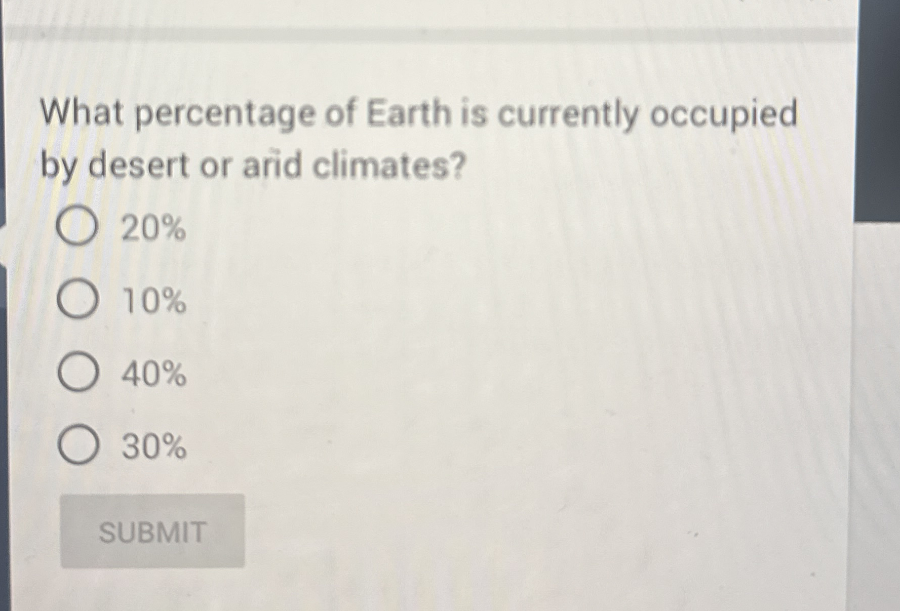 Solved What percentage of Earth is currently occupiedby | Chegg.com