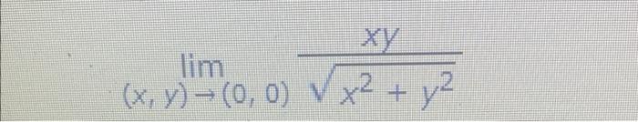 \( \lim _{(x, y) \rightarrow(0,0)} \frac{x y}{\sqrt{x^{2}+y^{2}}} \)